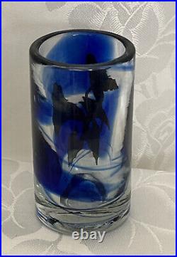 Studio Glass vase signed NOVARO
