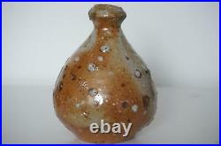 Studio Pottery Bottle Vase Shino & Ash Glaze Nic Collins c. 20th/21st