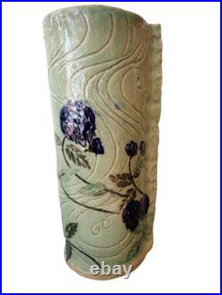 Studio Pottery Carn Style Tall Vase Impressed Mark CT Ceramic Vase 31.5 cm high