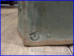 Studio Pottery Carn Style Tall Vase Impressed Mark CT Ceramic Vase 31.5 cm high