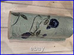 Studio Pottery Carn Style Tall Vase Impressed Mark CT Ceramic Vase 31.5 cm high