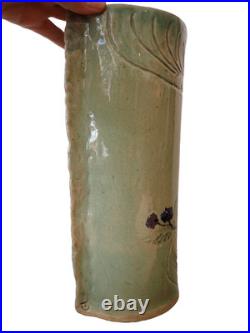 Studio Pottery Carn Style Tall Vase Impressed Mark CT Ceramic Vase 31.5 cm high