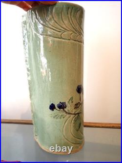 Studio Pottery Carn Style Tall Vase Impressed Mark CT Ceramic Vase 31.5 cm high