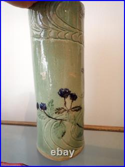 Studio Pottery Carn Style Tall Vase Impressed Mark CT Ceramic Vase 31.5 cm high