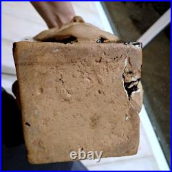 Studio Pottery Face Vase Tenmoku Glaze