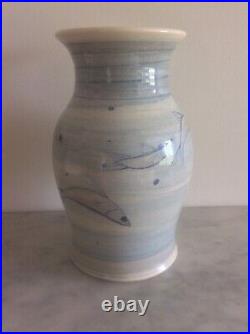 Studio Pottery Fish Vase Handpainted