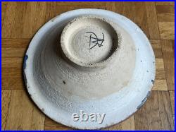 Studio Pottery Footed Bowl painted Mark Modernist influence Stunning Studio Pottery Footed Bowl painted Mark Modernist influence Stunning
