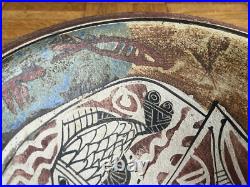 Studio Pottery Footed Bowl painted Mark Modernist influence Stunning Studio Pottery Footed Bowl painted Mark Modernist influence Stunning