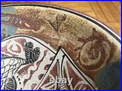 Studio Pottery Footed Bowl painted Mark Modernist influence Stunning Studio Pottery Footed Bowl painted Mark Modernist influence Stunning
