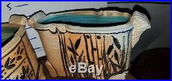 Studio Pottery Footed Japanese Style Bonsai Rectangular Vase Planter Pair (2)