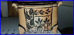 Studio Pottery Footed Japanese Style Bonsai Rectangular Vase Planter Pair (2)