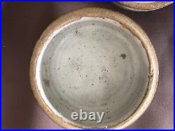 Studio Pottery Hans Coper Small Lided Footed bowl damage repairs to the lid
