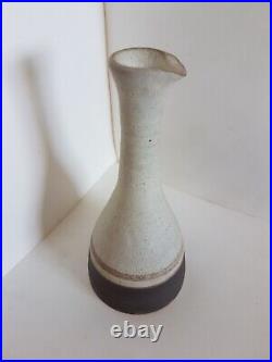Studio Pottery Helen Pincombe lipped dry glaze bottle vase Impressed mark