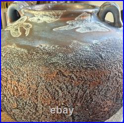 Studio Pottery Large Blue Gold Cauldron