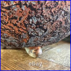 Studio Pottery Large Blue Gold Cauldron