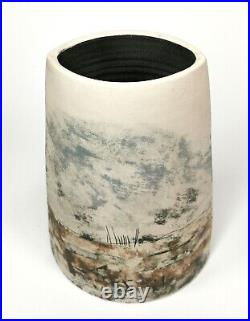 Studio Pottery Moorland Patterned Vase Peter Clough Nantwich Pottery 23.5cm