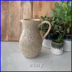 Studio Pottery Pitcher Vase, Beige Hand-Thrown Pottery The Pottery Castle Cary