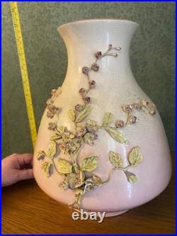 Studio Pottery Red x Mark Pink to Cream Glazed Ceramic Vase