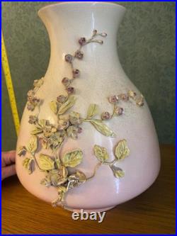 Studio Pottery Red x Mark Pink to Cream Glazed Ceramic Vase