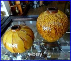 Studio Pottery Russell Ackerman Vases Earth Glazes Signed Collection of 4