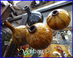 Studio Pottery Russell Akerman Vases Earth Glazes Signed Collection of 4