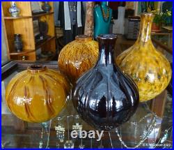 Studio Pottery Russell Akerman Vases Earth Glazes Signed Collection of 4