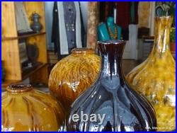 Studio Pottery Russell Akerman Vases Earth Glazes Signed Collection of 4