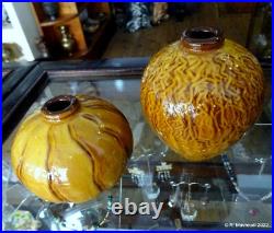 Studio Pottery Russell Akerman Vases Earth Glazes Signed Collection of 4