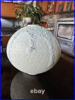 Studio Pottery Seed Pod Style Vase In Blue / Grey Volcanic Glaze By Andrew Palin