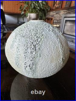 Studio Pottery Seed Pod Style Vase In Blue / Grey Volcanic Glaze By Andrew Palin