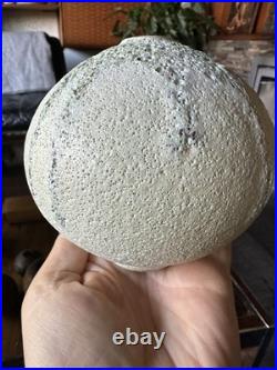 Studio Pottery Seed Pod Style Vase In Blue / Grey Volcanic Glaze By Andrew Palin