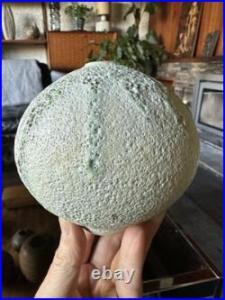 Studio Pottery Seed Pod Style Vase In Blue / Grey Volcanic Glaze By Andrew Palin