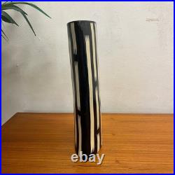 Studio Pottery Vase Lindsay Hoole Navy & White Ceramic