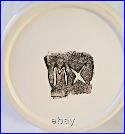 Studio Pottery Vase Signed Melina Xenaki Handmade Lino-Cut, Cycladic Horse Motif