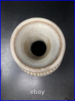 Studio Pottery Vase Unmarked With Incised Fluted decoration 20 cm tall #2657