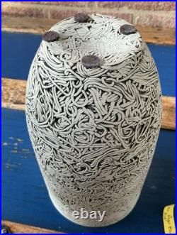 Studio Pottery early LEE PAGE Hanson worm VASE 20 cm high