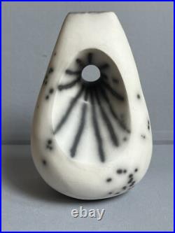 Studio Pottery sculptural raku vase by Helen Rondell British Studio ceramicist