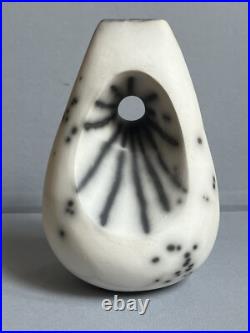 Studio Pottery sculptural raku vase by Helen Rondell British Studio ceramicist