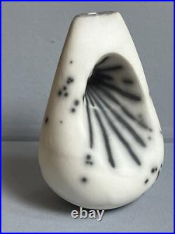 Studio Pottery sculptural raku vase by Helen Rondell British Studio ceramicist
