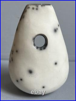 Studio Pottery sculptural raku vase by Helen Rondell British Studio ceramicist