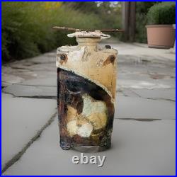 Studio ceramic Raku bottle and stopper by Marc Adriaenssen