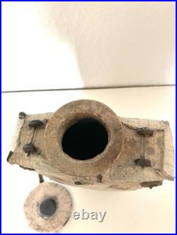 Studio ceramic Raku bottle and stopper by Marc Adriaenssen