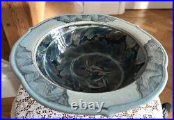 Studio pottery pedestal dish / compote by Owen Thorpe number 96