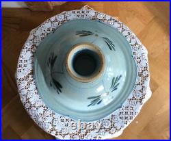 Studio pottery pedestal dish / compote by Owen Thorpe number 96