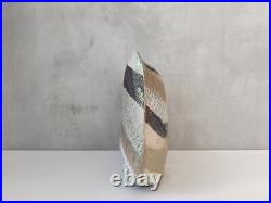 Studio pottery sculptural clay flat vessel Ben Arnup style signed TW slab built Studio pottery sculptural clay flat vessel Ben Arnup style signed TW slab built