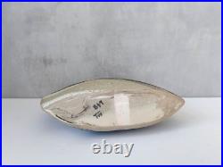 Studio pottery sculptural clay flat vessel Ben Arnup style signed TW slab built Studio pottery sculptural clay flat vessel Ben Arnup style signed TW slab built