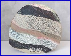 Studio pottery sculptural clay flat vessel Ben Arnup style signed TW slab built Studio pottery sculptural clay flat vessel Ben Arnup style signed TW slab built
