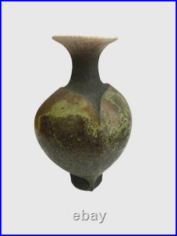 Studio pottery vase with potters mark 21.5 cm tall
