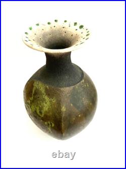 Studio pottery vase with potters mark 21.5 cm tall