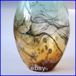 Studio (unsigned) Art Glass Amber Large Vase Murano style abstract hand blown